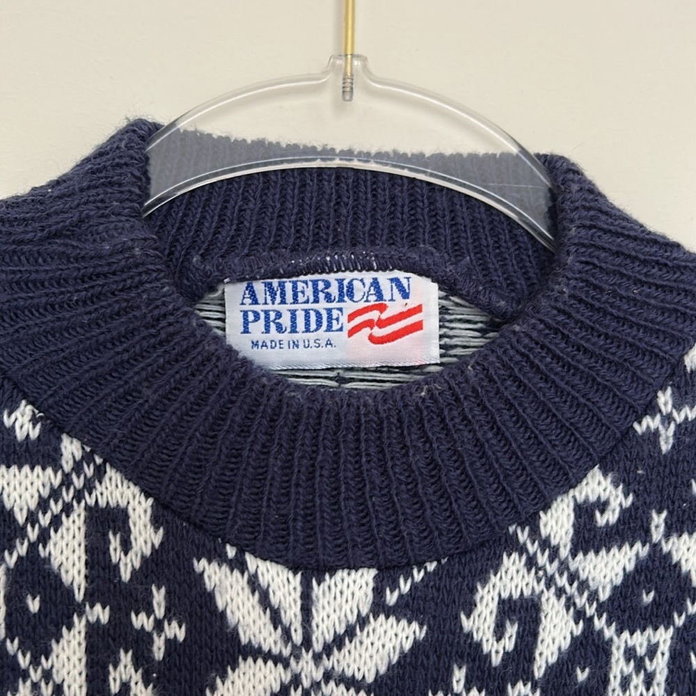 American Pride Vintage Snowflake Fair Isle Sweater - Size 20W - Made‎ in USA - Picture 2 of 5